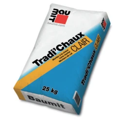 Baumit Mortier à La Chaux Pour Rénovation De Façades - Tradi'chaux Clair - Grain Fin - Oslo - Sac De 25 Kg