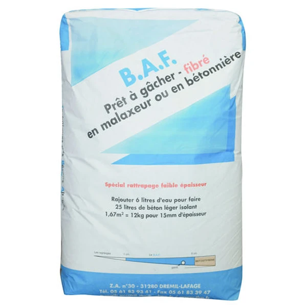 Béton Allégé Fibré - B.A.F - Spécial Rattrapage Faible épaisseur - Sac De 18 KG 1 Béton Allégé Fibré - B.A.F - Spécial Rattrapage Faible épaisseur - Sac De 18 KG