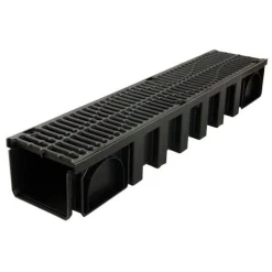 Caniveau Avec Grille En Fonte - Résistance B125 - Connecto Nicoll - L. Int. 160 Mm / Ext. 208 Mm - 1 Ml