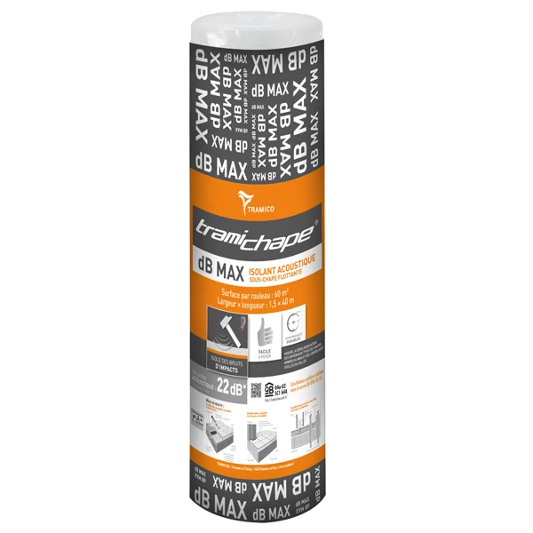 Tramico Isolant Acoustique Sous-chape Flottante - Tramichape DB Max 4.5 Mm - 1,50 M X 40 M 1 Tramico Isolant Acoustique Sous-chape Flottante - Tramichape DB Max 4.5 Mm - 1,50 M X 40 M