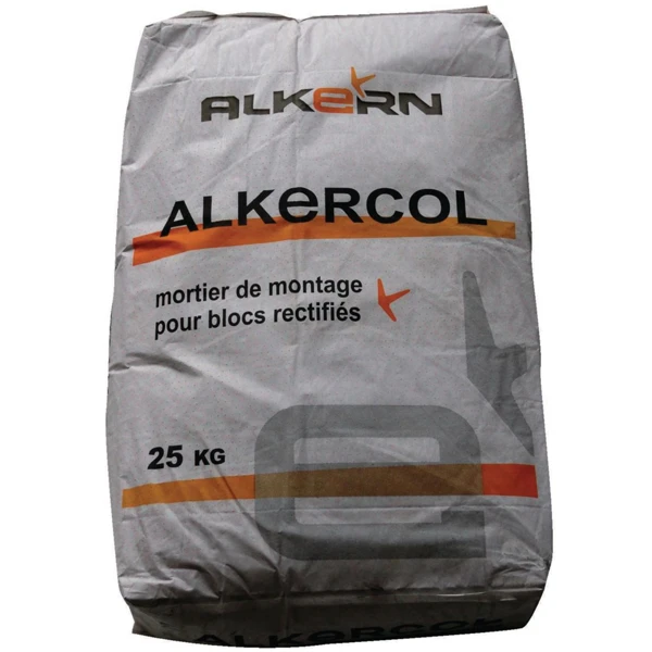 Alkern Mortier Colle Joint Mince Alkercol Pour Bloc Rectifié - 25 KG 1 Alkern Mortier Colle Joint Mince Alkercol Pour Bloc Rectifié - 25 KG