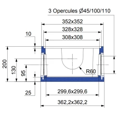 Thebault Boîte Pluviale Éco En Béton Avec 3 Opercules - 30x30 CM -Grand Sud Boutique boite eco