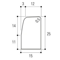 Bordure De Trottoir En Béton T2 Classe U - 15 CM X 25 CM - Longueur 1,00 M