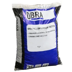 Gravillons Pour Béton Gros Oeuvre Obra Granulométrie 6/16 Roulé 35 Kg