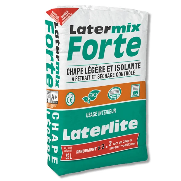 Laterlite Mortier Chape Légère Latermix Forte à Retrait Compensé - 32 LTR 1 Laterlite Mortier Chape Légère Latermix Forte à Retrait Compensé - 32 LTR