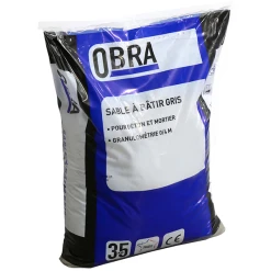 Sable à Bâtir Pour Travaux De Maçonnerie Obra 0/4 Mixte Sac De 35 Kg