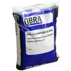 Sable à Enduire Pour Travaux De Maçonnerie Obra 0/2 Mm Mixte Blanc Sac De 35 Kg
