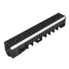 Caniveau De Voierie Avec Grille En Fonte C250 Kenadrain Nicoll - Polypropylène Noir - Longueur 1 M