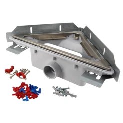 Nicoll Caniveau D'angle Docia Pour Sol De Douche Carrelé - Sans Grille - 349.5 X 255 Mm - ø Sortie : 40 Mm