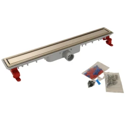 Nicoll Caniveau De Douche Docia à Faible Hauteur Avec Grille Réversible - ø Femelle 40 Mm - 95 X 790 Mm