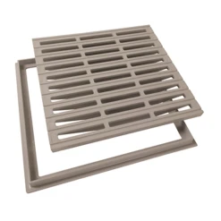 Grille Avec Cadre Pour Collecte Des Eaux De Ruissellement - Nicoll - Gris Clair - 400 X 400 Mm