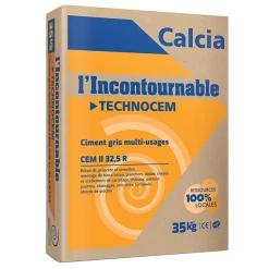 Ciment L'Incontournable Technocem - CEMII/A 32,5R CE NF - Calcia - Sac De 35 KG
