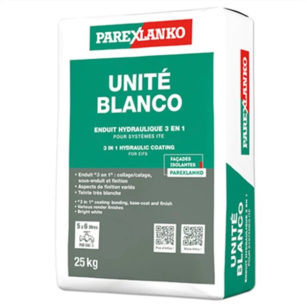 Parexlanko Mortier "3 En 1" UNITÉ BLANCO Pour Système ITE - 25 KG 1 Parexlanko Mortier "3 En 1" UNITÉ BLANCO Pour Système ITE - 25 KG