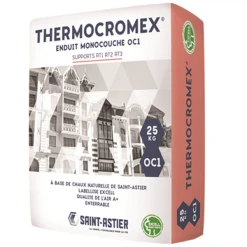 C.E.S.A - Chaux Et Enduits De Saint-Astier Enduit Monocouche OC1 THERMOCROMEX® Chaux - Teinte 20 - Sac De 25 KG
