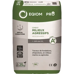 Ciment Pour Milieux Agressifs CEM III/C 32,5 N-LH/SR PM CE NF EQIOM Pro - Sac De 25 KG