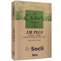 SOCLI Liant à Maçonner à La Chaux Hydraulique Naturelle LM PLUS - Sac De 30 KG