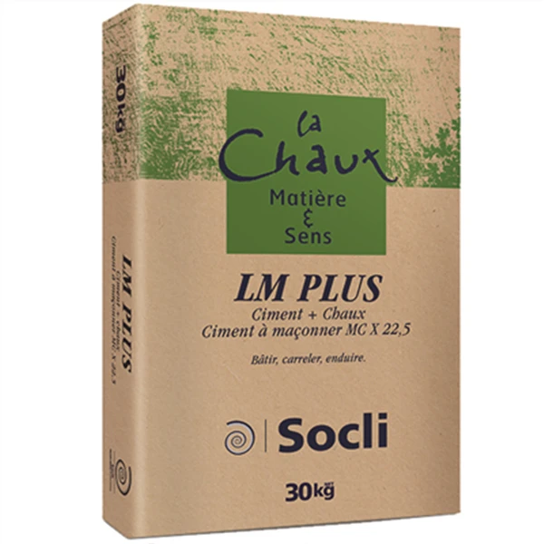 SOCLI Liant à Maçonner à La Chaux Hydraulique Naturelle LM PLUS - Sac De 30 KG 1 SOCLI Liant à Maçonner à La Chaux Hydraulique Naturelle LM PLUS - Sac De 30 KG