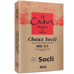 SOCLI Chaux Hydraulique Naturelle Pure NHL 3,5 - Gris Clair - Sac De 35 KG