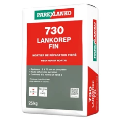 Parexlanko Mortier De Réparation Fibré à Retrait Compensé LANKOREP FIN 730 - Sac De 25 KG