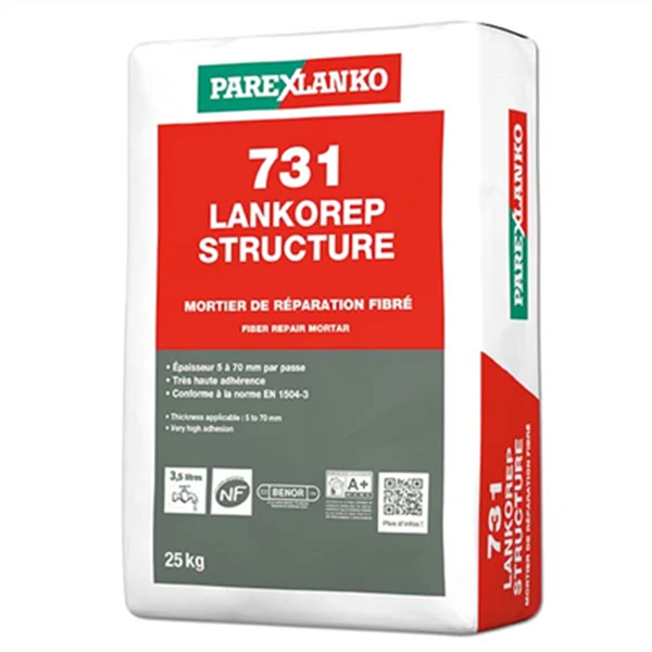 Parexlanko Mortier De Réparation Des Bétons - Fibré à Retrait Compensé - 731 Lankorep Structure - Sac De 25 KG 1 Parexlanko Mortier De Réparation Des Bétons - Fibré à Retrait Compensé - 731 Lankorep Structure - Sac De 25 KG