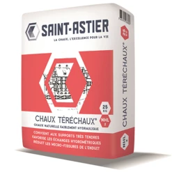 C.E.S.A - Chaux Et Enduits De Saint-Astier Chaux Naturelle Faiblement Hydraulique NHL 2 - Téréchaux - Sac De 25 Kg
