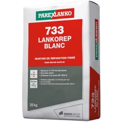 Parexlanko Mortier De Réparation Fibré à Retrait Compensé - Lankorep Blanc 733 - Sac De 25 KG