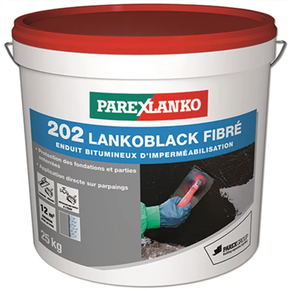 Enduit Bitumineux D'imperméabilisation 202 LANKOBLACK FIBRÉ Parexlanko Seau De 25 Kg 1 Enduit Bitumineux D'imperméabilisation 202 LANKOBLACK FIBRÉ Parexlanko Seau De 25 Kg