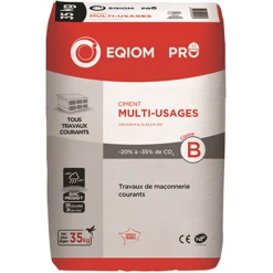 Ciment Multi-usages CEMII/B-M (L-S) 32,5 R CP2 CE NF EQIOM Pro - Sac De